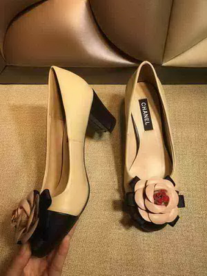 CHANEL Shallow mouth Block heel Shoes Women--023